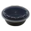 Cubeware Cubeware 18 oz. Round Container Black Base With Clear Lid, PK150 CO-518B